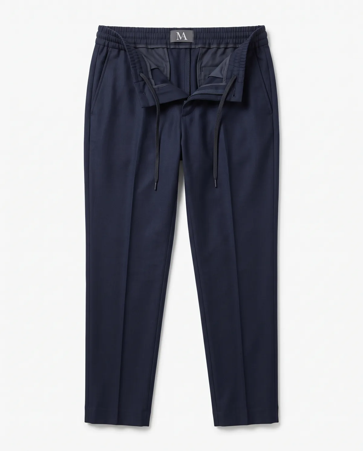 Pantalon laine à cordon marine