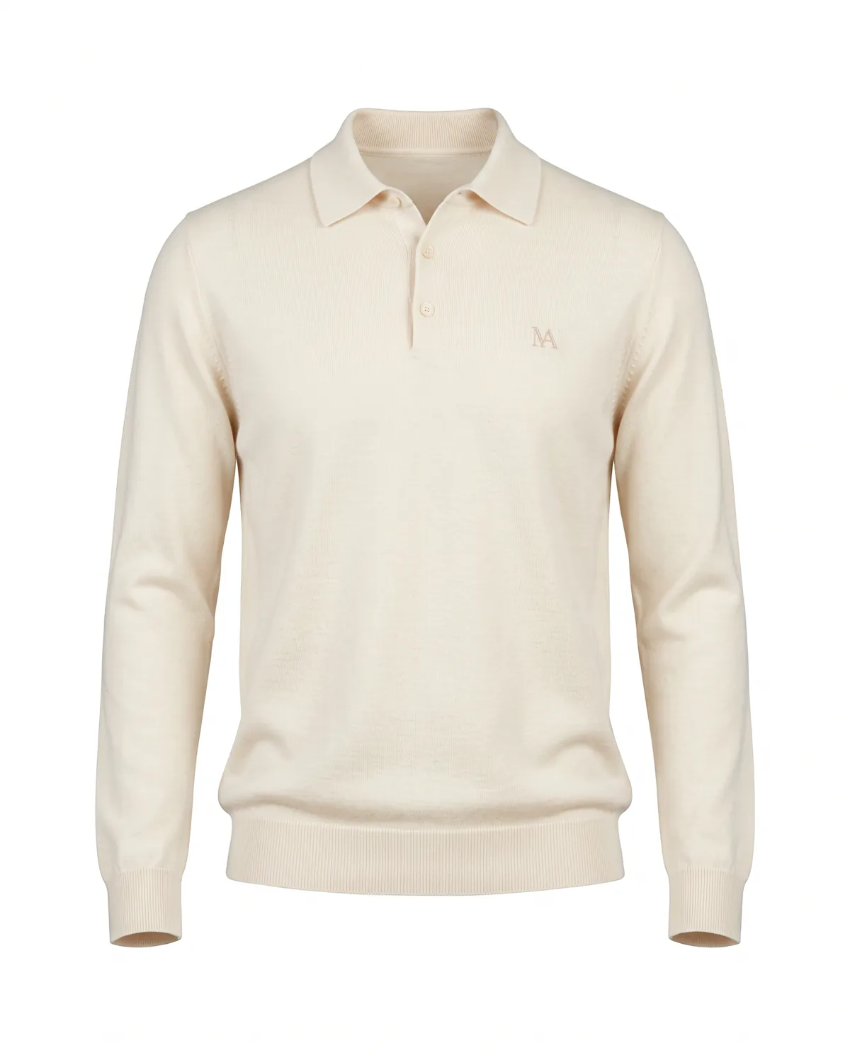 Polo manches longues crème
